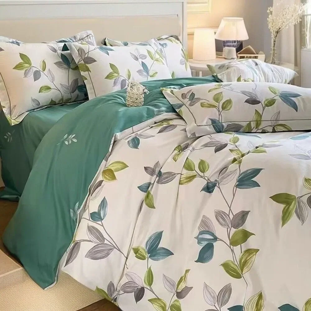 Cotton Queen Duvet Cover Bedding Set 3Pcs 1 Comforter cover 2 Pillowcases Floral